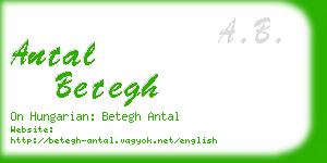 antal betegh business card